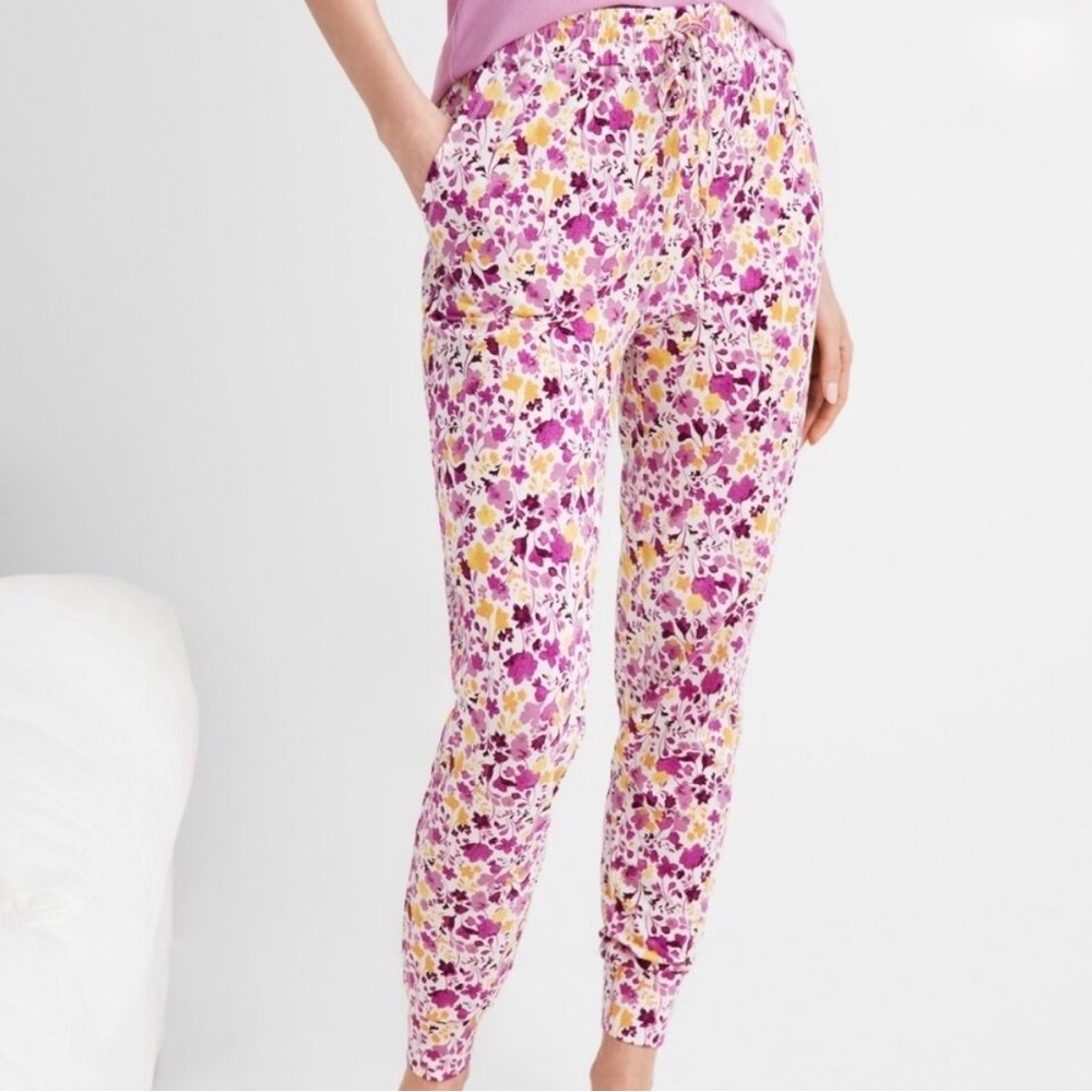 State Of Day floral jogger pants w/pockets - L
